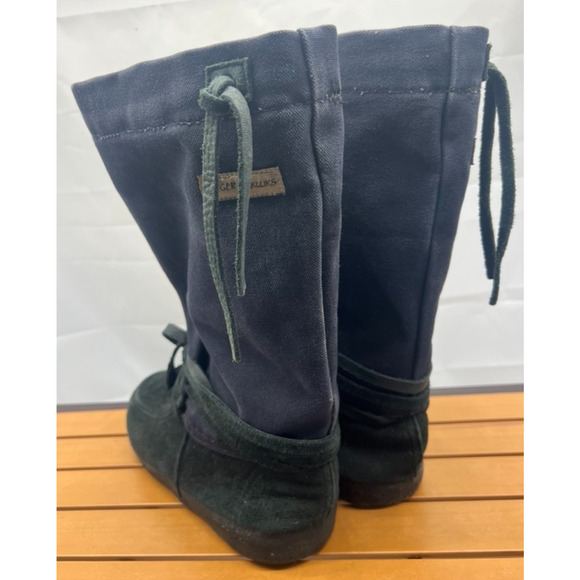 VTG Steger Mukluks Moosehide Canvas Outer Wool Liner Black Snow Winter Boot 9 - Picture 4 of 10